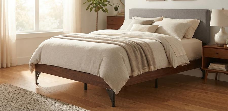 Glideaway Premium Heavy Duty Bed Frame 7-Leg w/ Center Support for Box