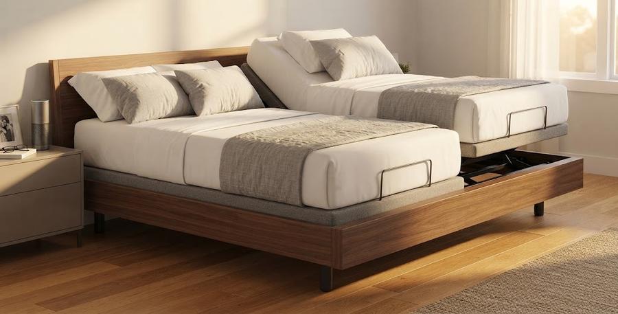 Odessa base reclined to a steep upper-body angle, open book and laptop on the 